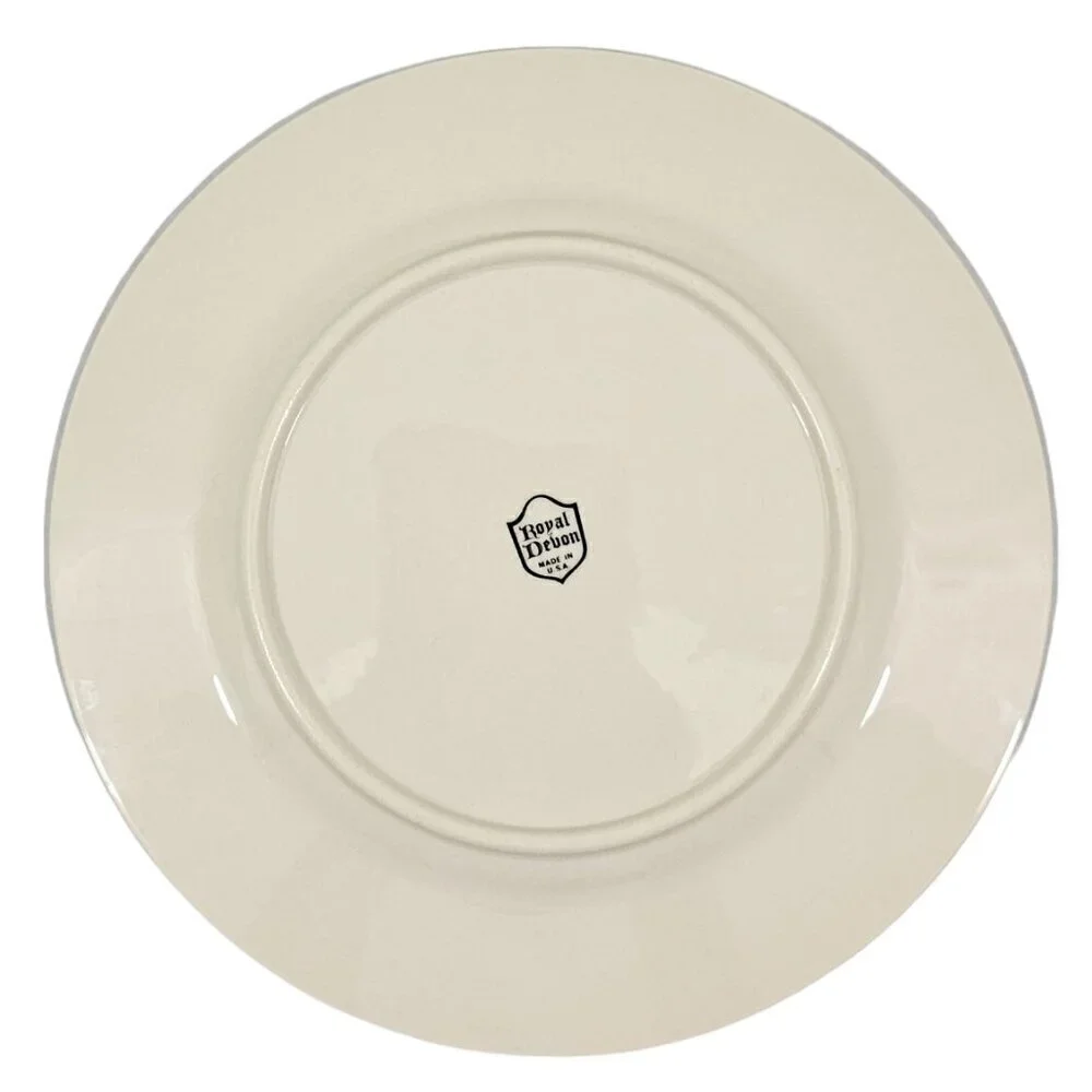 Royal Devon USA Simplicity Platinum 8 ¼” Salad Luncheon Plates – Set of 5